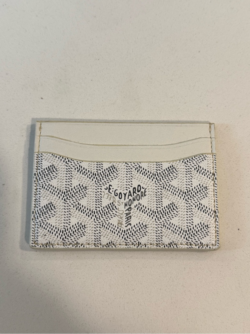 Goyard White/Black Stamped Card Case Wallet - Women Bags - Picture 2 of 5